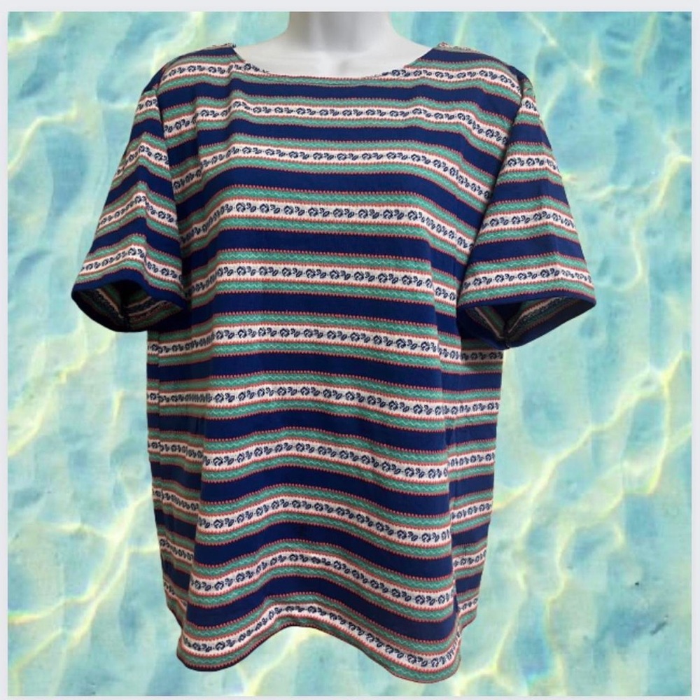 #90s multi color striped shirt.